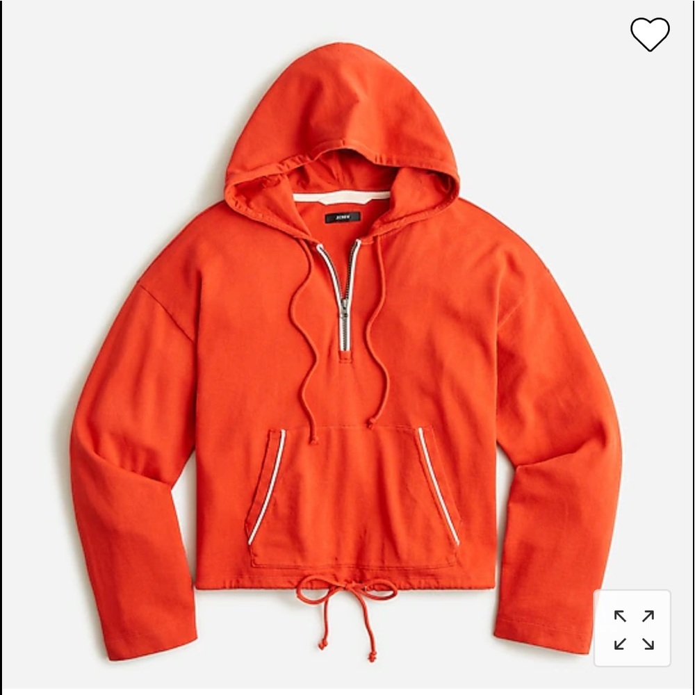 NWT J.Crew Magic Rinse ™ cropped drawstring hoodie Size S.